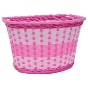 CHILDS PLASTIC WOVEN BASKET PINK