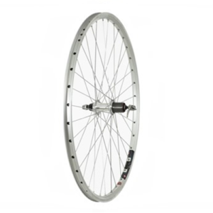 700c HYBRID SILVER DOUBLE SKIN CASS 8/9 SPEED QR REAR WHEEL
