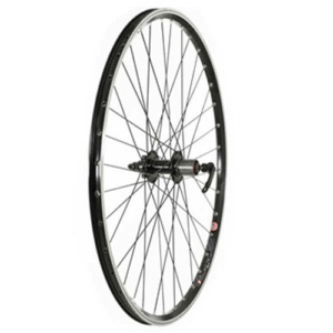 700c HYBRID BLACK DOUBLE SKIN DISC CASSETTE 8/9 SPEED QR REAR WHEEL