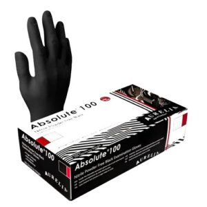 PREMIUM NITRILE GLOVES MEDIUM BLACK [100]